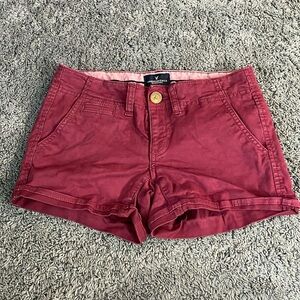 Lightly worn purple size 00 American Eagle jean shorts
